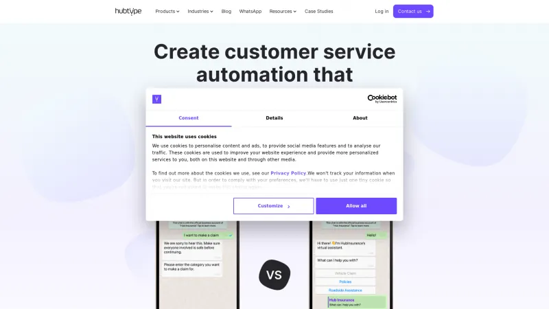 Homepage of Hubtype