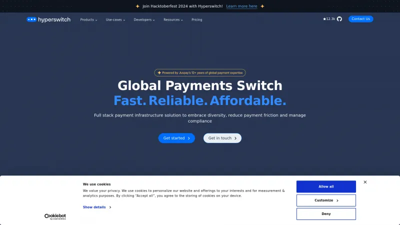 Homepage of Hyperswitch