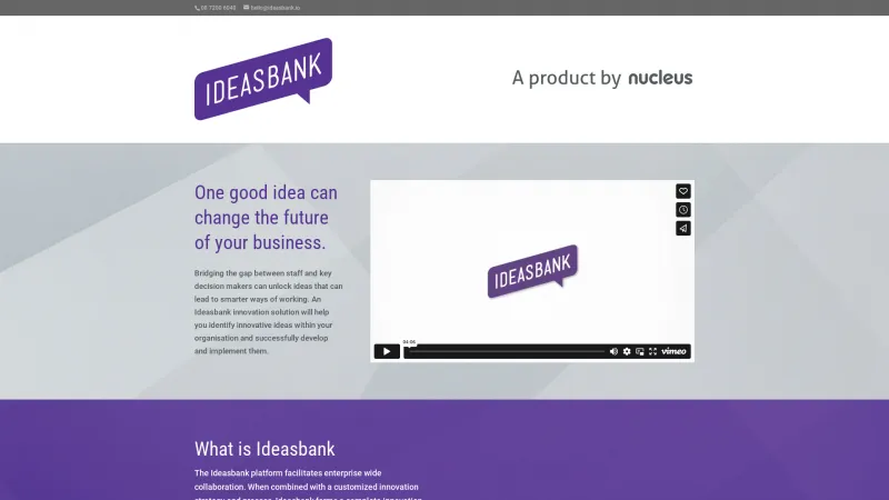 Homepage of Ideasbank