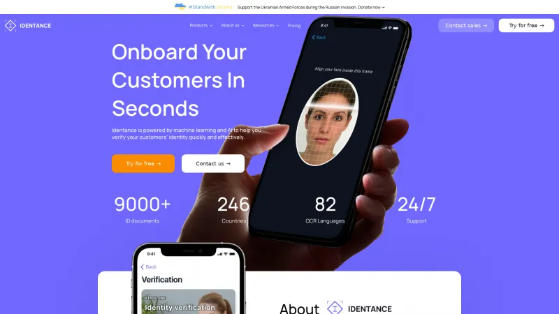 Homepage of IDENTANCE