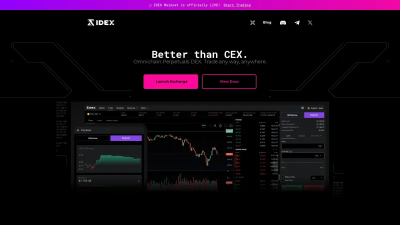 Homepage of IDEX