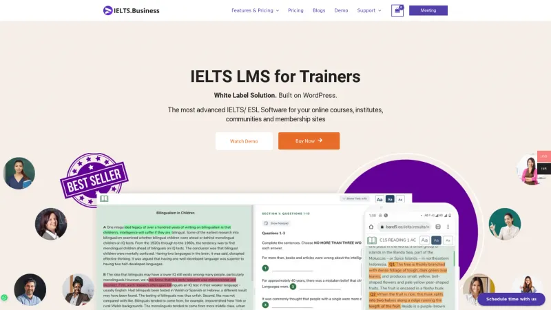 Homepage of IELTS Software