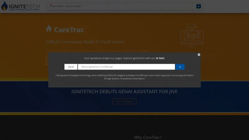 Homepage of CoreTrac