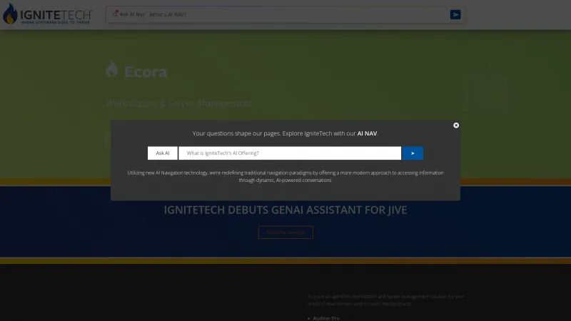 Homepage of Ecora