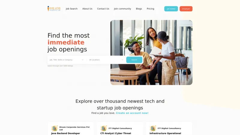 Homepage of IMEJOB