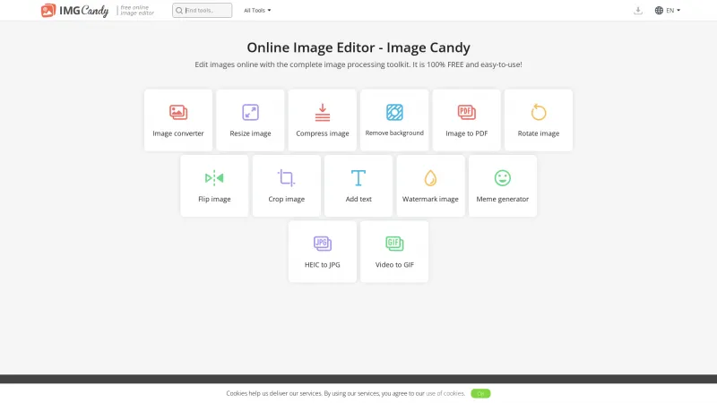 Homepage of Image Candy