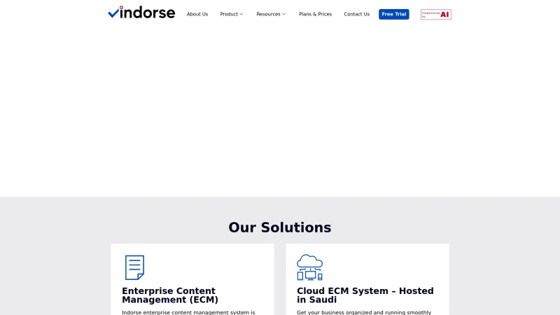 Homepage of Indorse