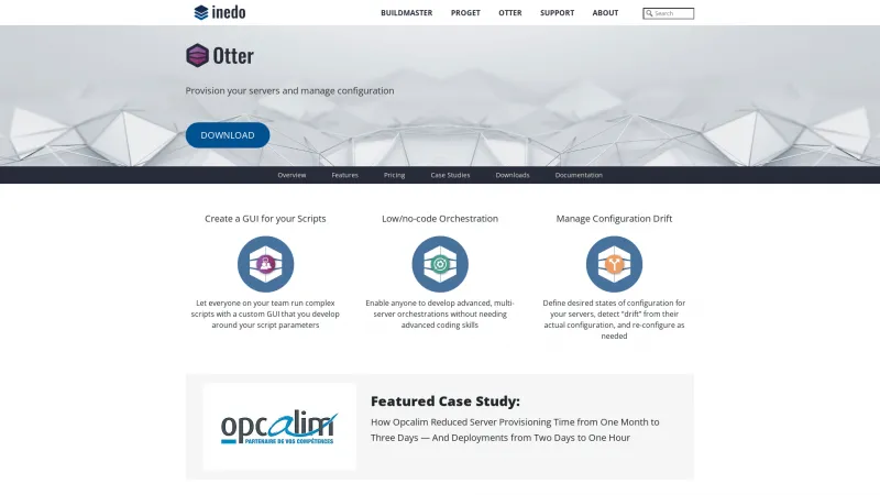 Homepage of Otter by Inedo