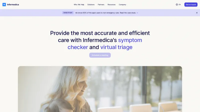 Homepage of Infermedica API