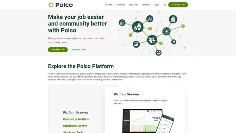 Homepage of Polco