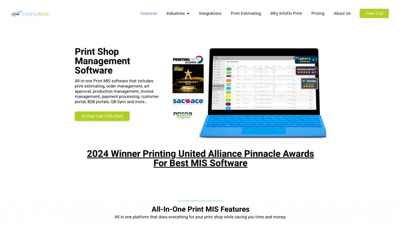 Homepage of InfoFlo Print