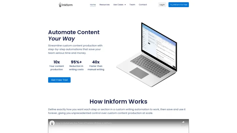 Homepage of Inkform