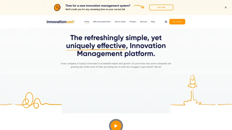 Homepage of InnovationCast