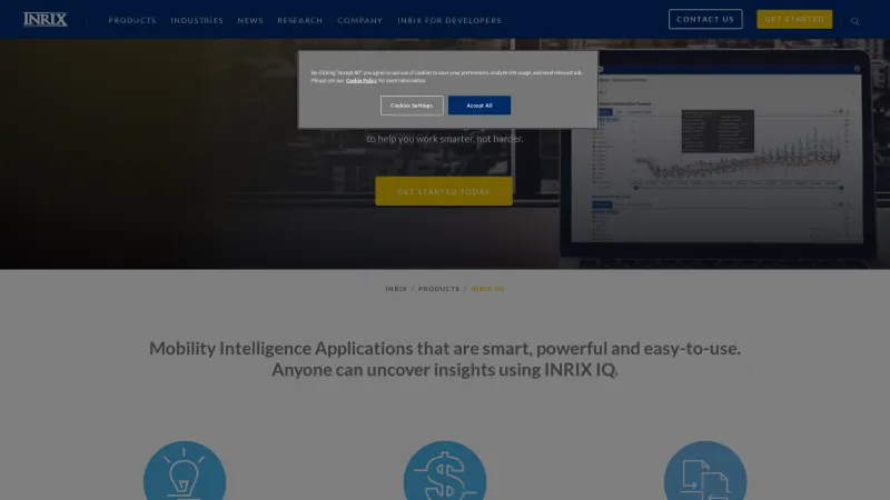 Homepage of INRIX IQ