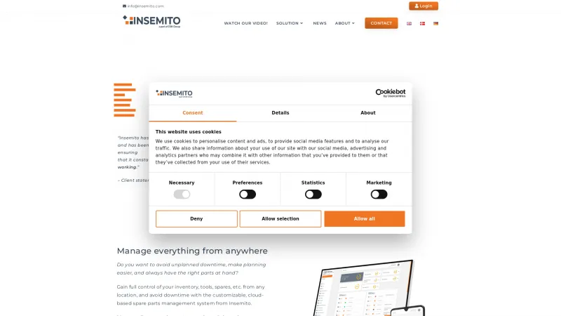 Homepage of Insemito