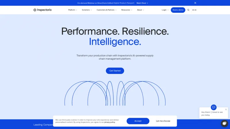 Homepage of Inspectorio