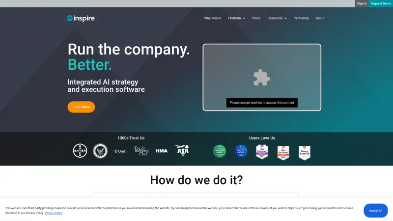 Homepage of Inspire Software