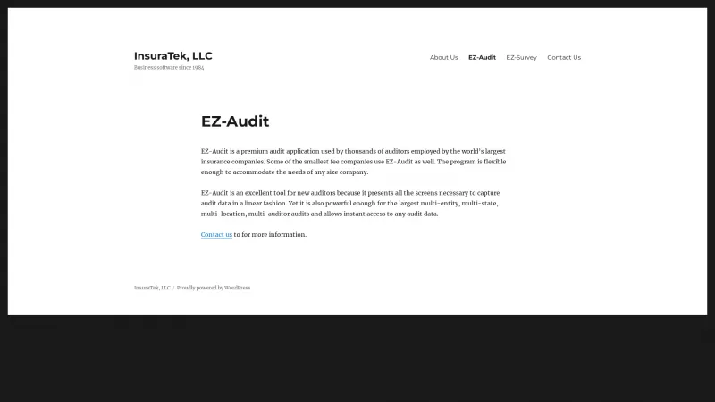 Homepage of EZ-Audit