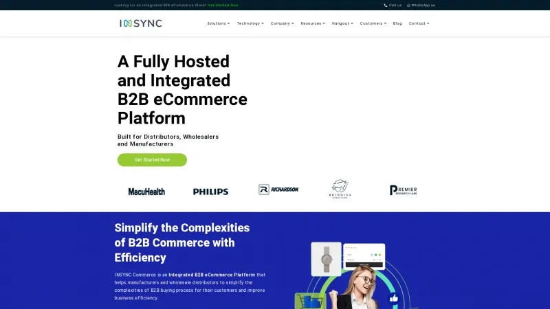 Homepage of INSYNC Commerce