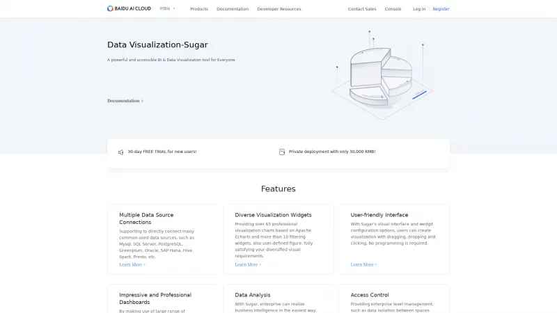 Homepage of Baidu Sugar