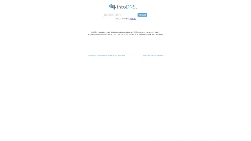 Homepage of IntoDNS