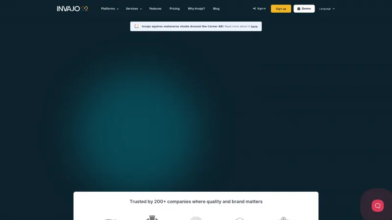 Homepage of Invajo