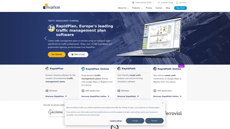 Homepage of RapidPlan