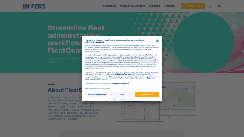 Homepage of INVERS FleetControl
