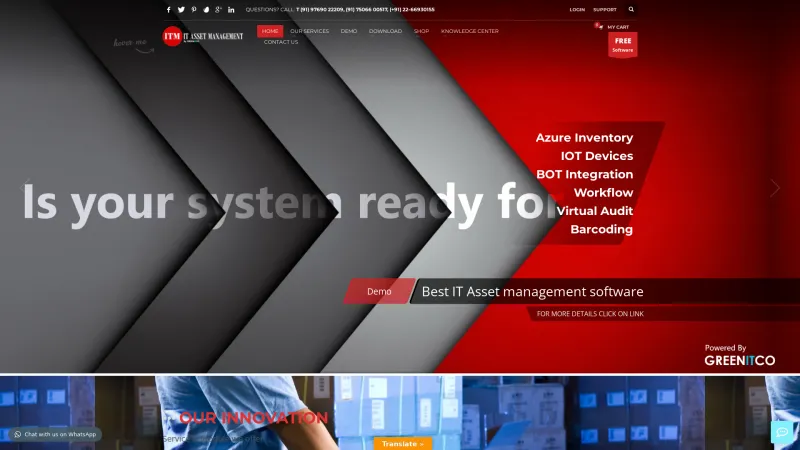 Homepage of ITM IT Asset Management