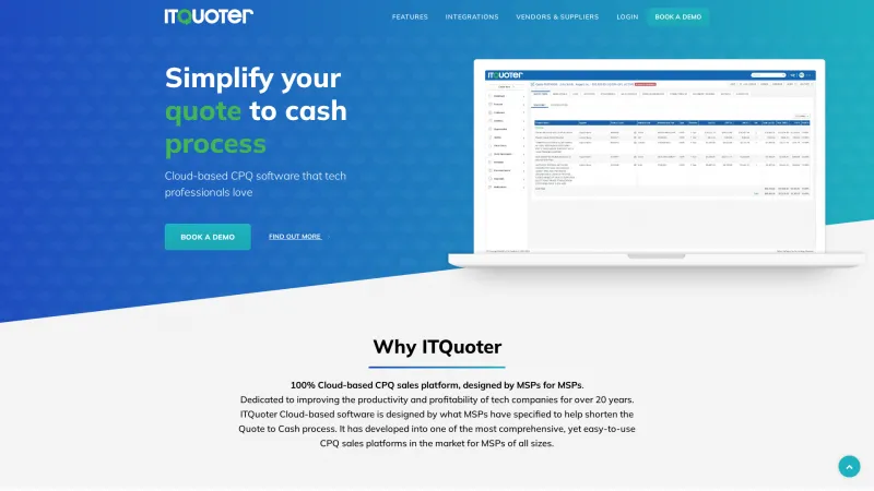 Homepage of ITQuoter