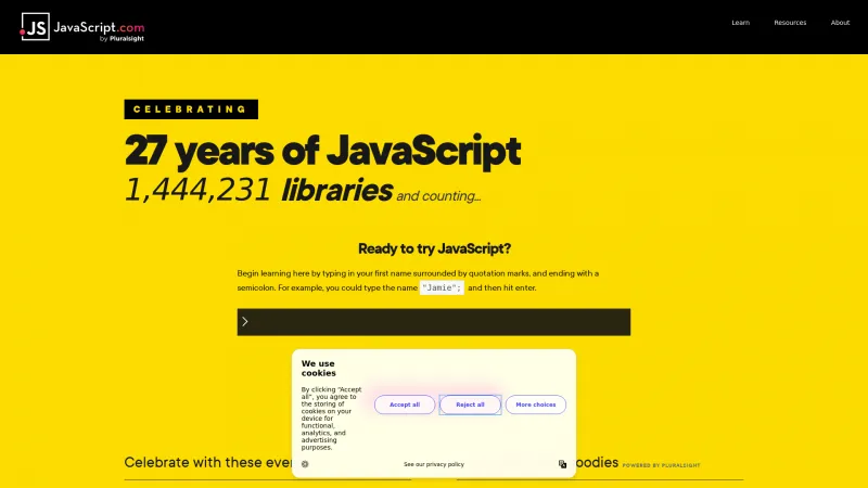 Homepage of JavaScript