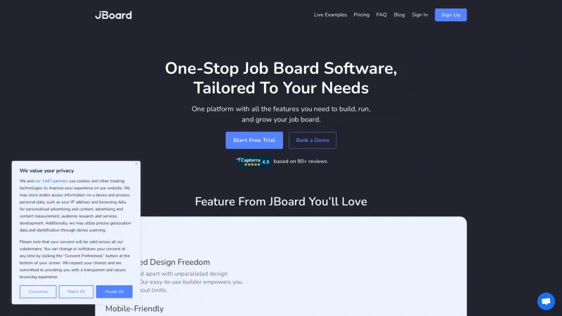 Homepage of jBoard