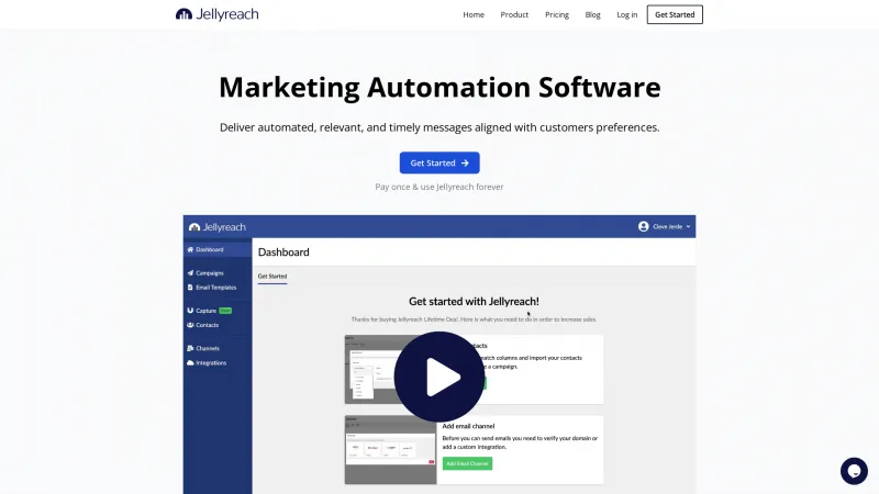 Homepage of Jellyreach