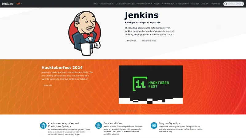 Homepage of Jenkins