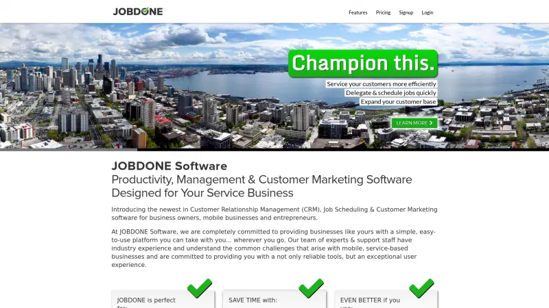 Homepage of JOBDONE