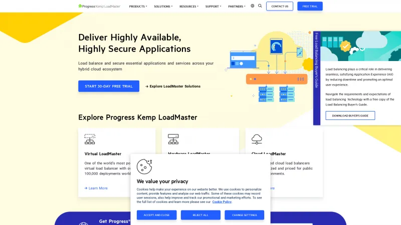 Homepage of Kemp LoadMaster