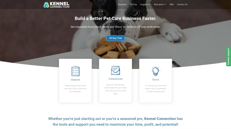 Homepage of Kennel Connection