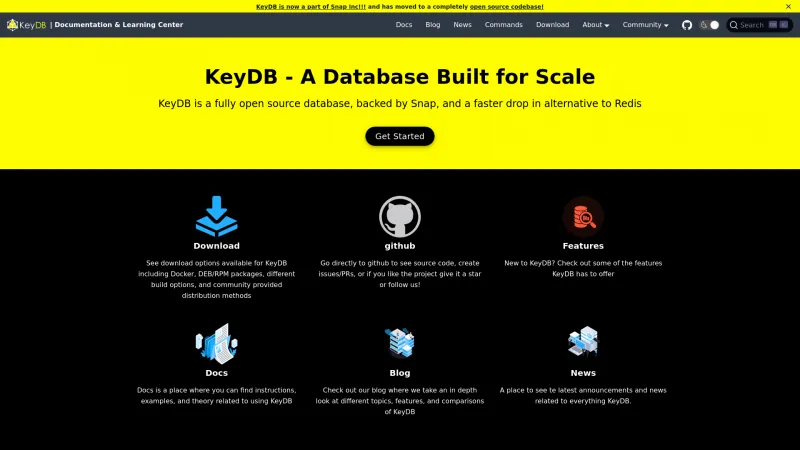 Homepage of KeyDB