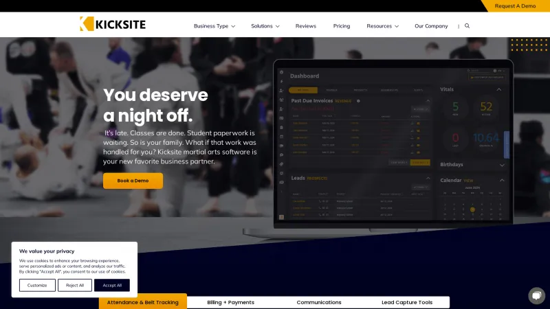 Homepage of Kicksite