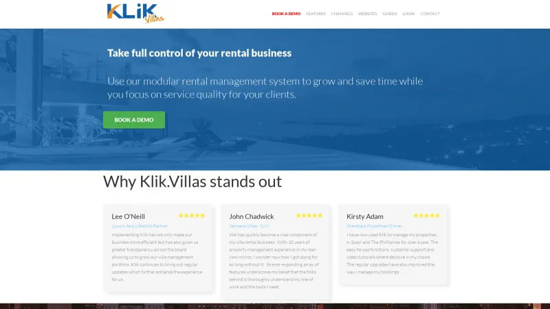 Homepage of Klik