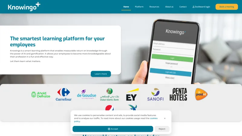 Homepage of Knowingo