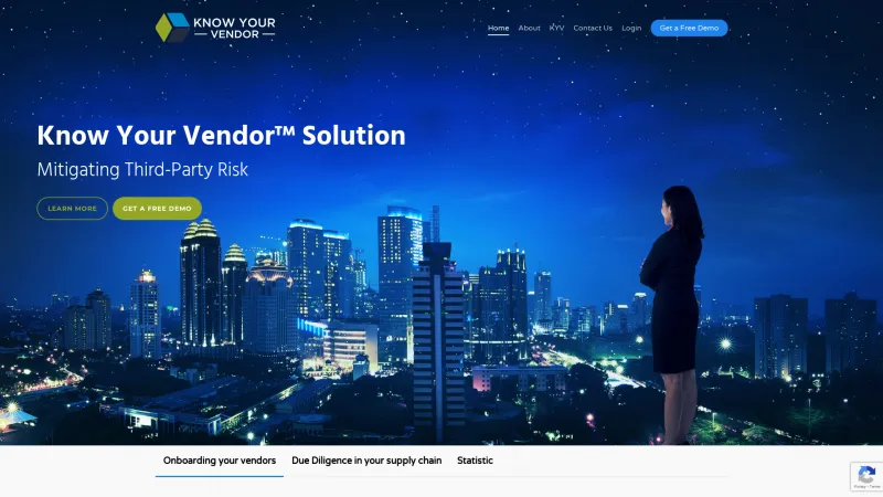 Homepage of Know Your Vendor Solution