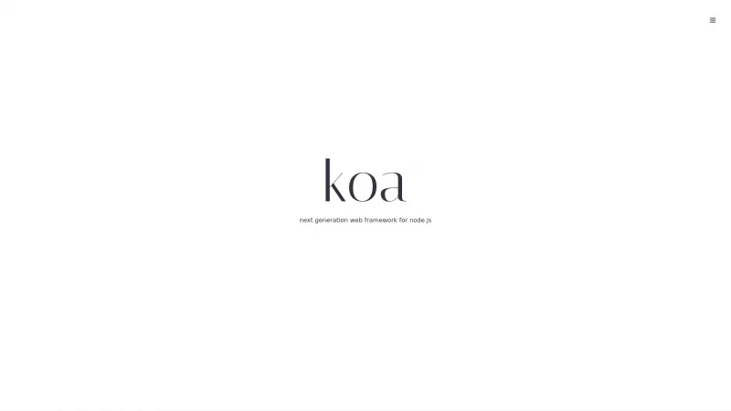 Homepage of Koa