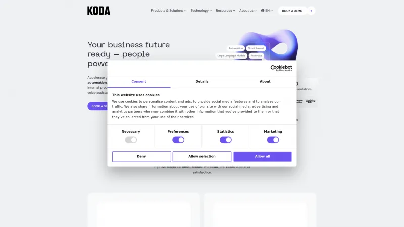 Homepage of KODA Bots