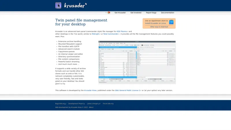 Homepage of Krusader