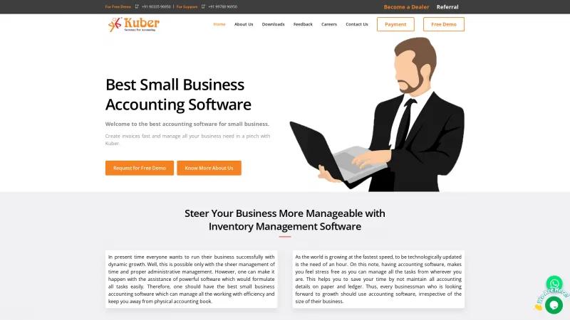 Homepage of Kuber Accounting