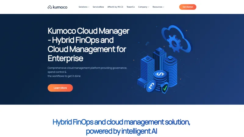 Homepage of Kumoco Cloud Manager