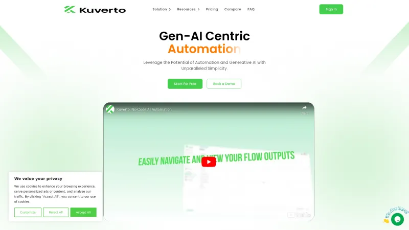 Homepage of Kuverto