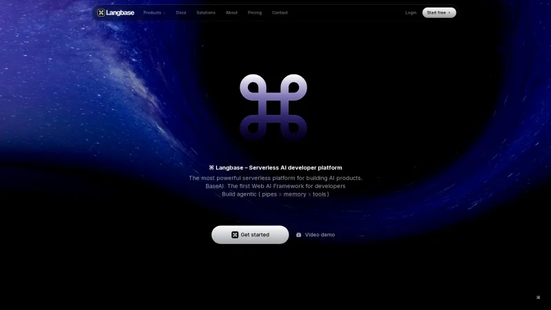 Homepage of Langbase