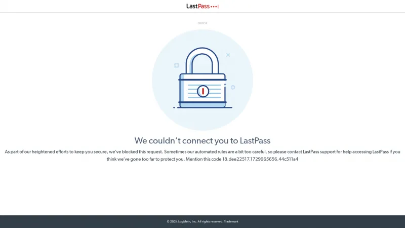 Homepage of LastPass